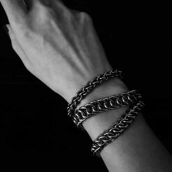 Bracelet INAA Half Persian 4 in 1 en acier inoxydable porté femme argenté