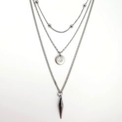 Collier triple INAA en acier inoxydable argenté