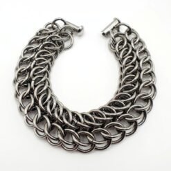 Manchette INAA Half Persian 3 in 1 en acier inoxydable argenté